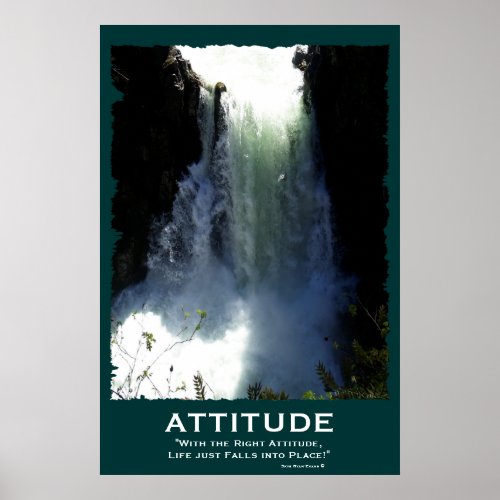 Rushing Waterfall ATTITUDE Motivational Poster