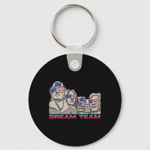 Rushmore 4th Of July Funny Patriotic Presidents Te Keychain