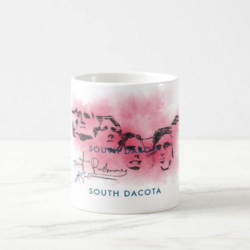 Rushmore South Dacota National Memorial Drawing Co Coffee Mug