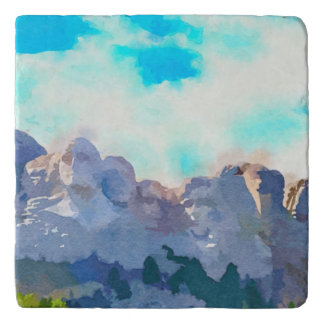 Rushmore Watercolor Trivet