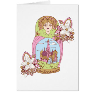 rusian moscow girl woman mosque colorfull cards