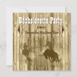 Rusic cowboy bachelorette party invitation