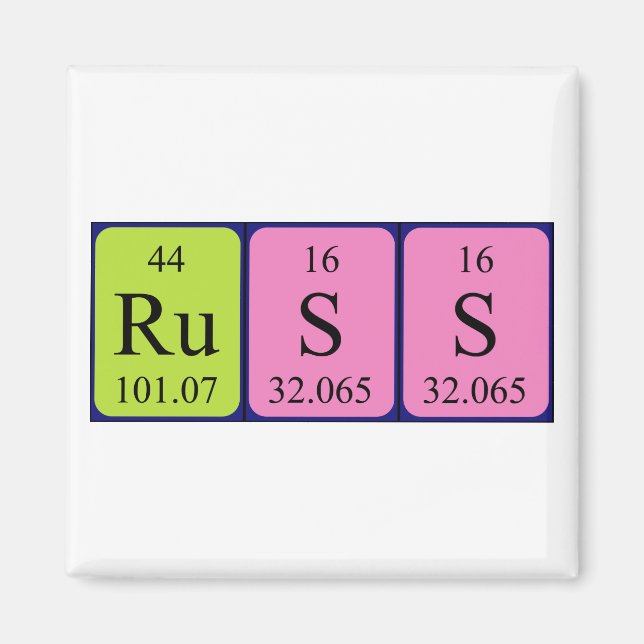 Russ periodic table name magnet (Front)