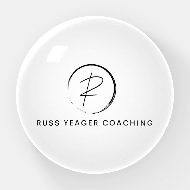 Russ Yeager Coaching Signature Logo Paperweight (Front)