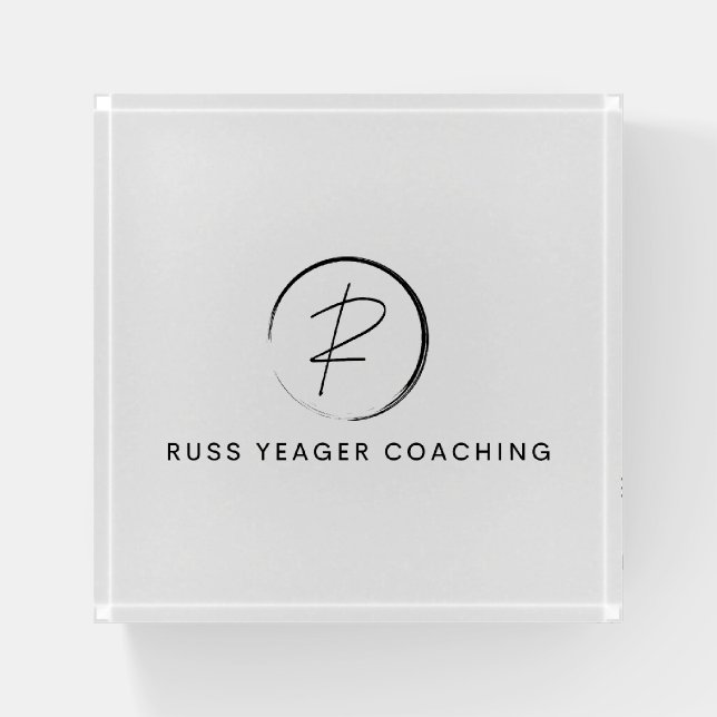 Russ Yeager Coaching Signature Logo Paperweight (Front)