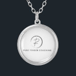Russ Yeager Coaching Signature Logo Silver Plated Necklace<br><div class="desc">A clean and modern design featuring the Russ Yeager Coaching signature logo. Created in a minimalist style that delivers a professional, timeless look suitable for any purpose. Ideal for anyone who appreciates simplicity, clarity, and a strong personal brand identity.</div>