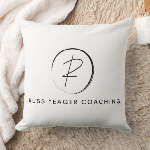 Russ Yeager Coaching Signature Logo Throw Pillow