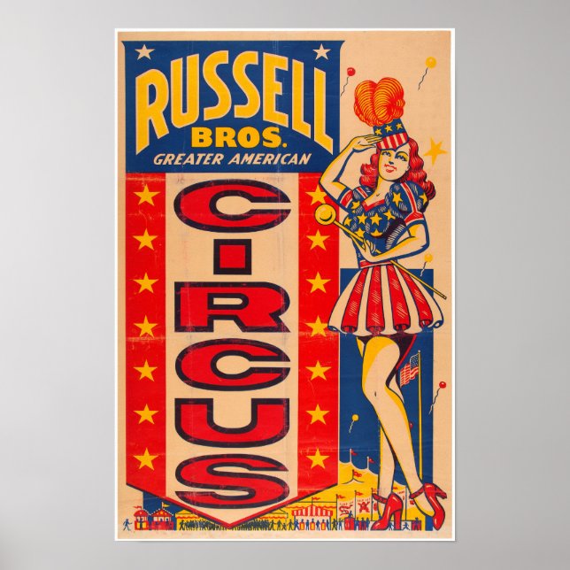 Russel Bros Greater American Circus Poster (Front)