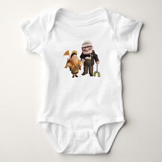 Russell and Carl from Disney Pixar UP! Baby Bodysuit (Front)