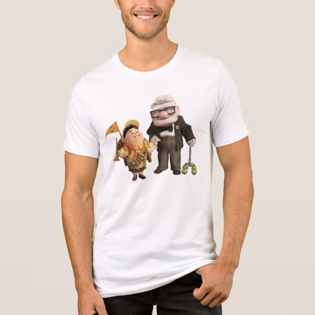 Russell and Carl from Disney Pixar UP! Tri-Blend Shirt (Front)
