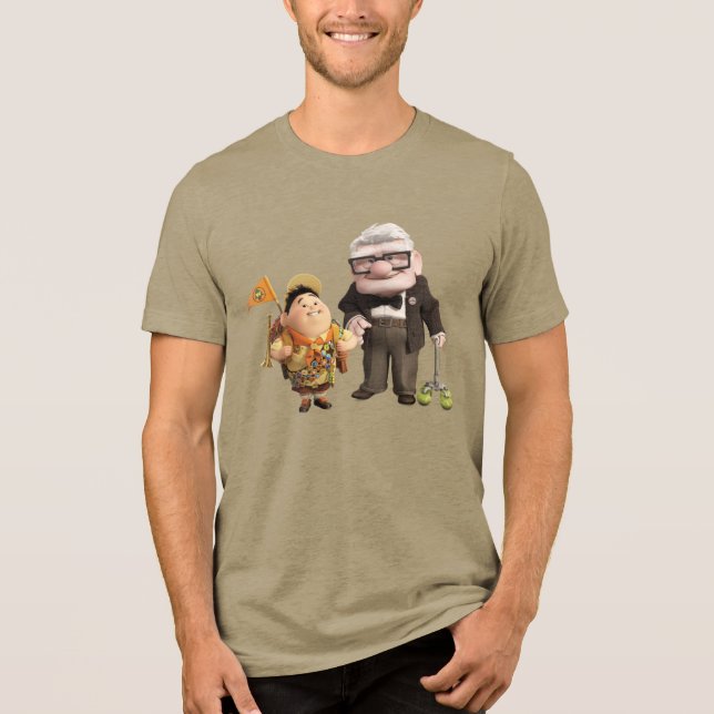 Russell and Carl from Disney Pixar UP! Tri-Blend Shirt (Front)