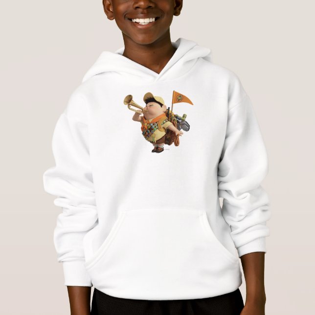 Russell blowing bugle - Disney Pixar UP Hoodie (Front)