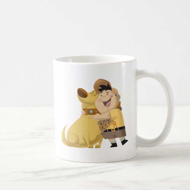 Russell hugging Dug - Pixar UP! Coffee Mug (Right)