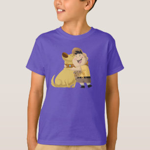 Russell hugging Dug - Pixar UP! T-Shirt