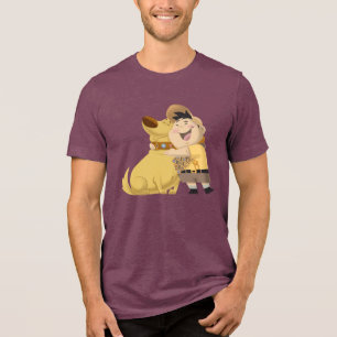 Russell hugging Dug - Pixar UP! Tri-Blend Shirt