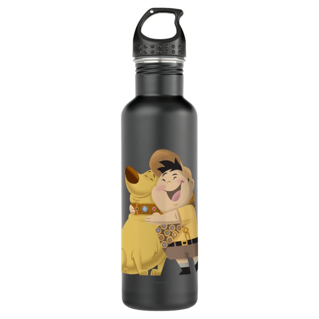 Russell hugging Dug - Pixar UP! Water Bottle (Front)