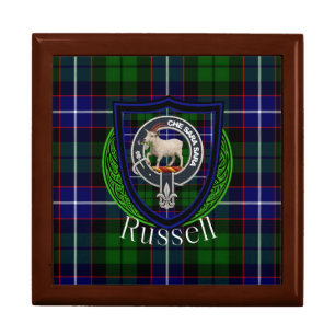 Russell Scottish Clan Tartan & Crest Gift Box