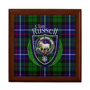 Russell Scottish Clan Tartan & Crest Gift Box