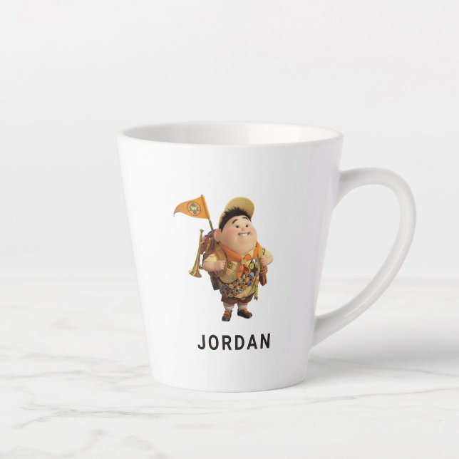 Russell smiling - the Disney Pixar UP Movie Latte Mug (Right)