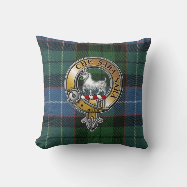 Russell Tartan & Badge Throw Pillow (Front)