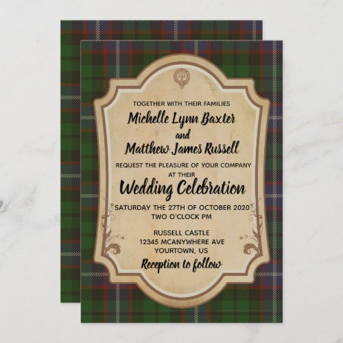 Russell Tartan Wedding Invitation