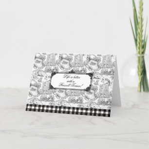 RUSSELL Terrier Black Toile Thank You Card