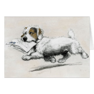 Russell Terrier delivers mail Cards