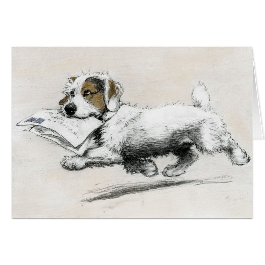 Russell Terrier delivers mail Cards (Front Horizontal)