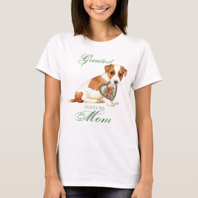 Russell Terrier Heart Mom T-Shirt (Front)