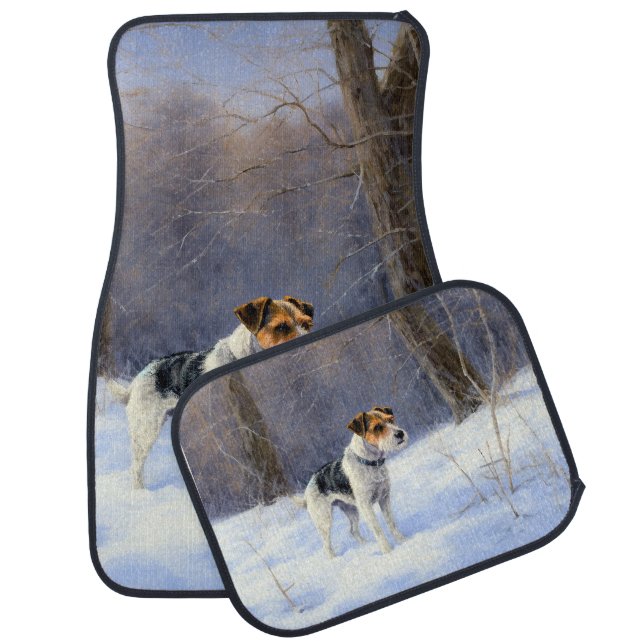 Russell Terrier Let It Snow Christmas Car Floor Mat (Set)