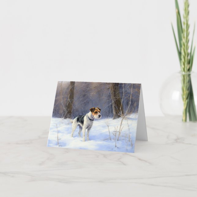 Russell Terrier Let It Snow Christmas Card (Front)