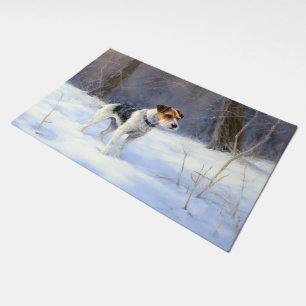 Russell Terrier Let It Snow Christmas Doormat