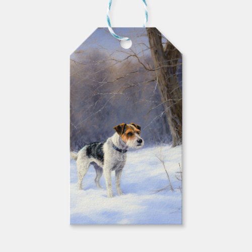 Russell Terrier Let It Snow Christmas Gift Tags