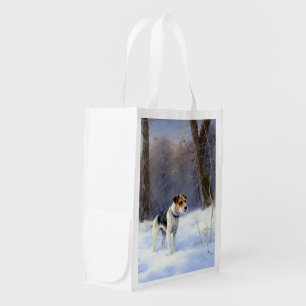 Russell Terrier Let It Snow Christmas Grocery Bag