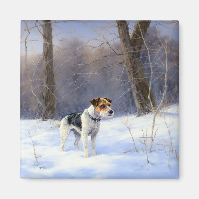Russell Terrier Let It Snow Christmas Magnet (Front)
