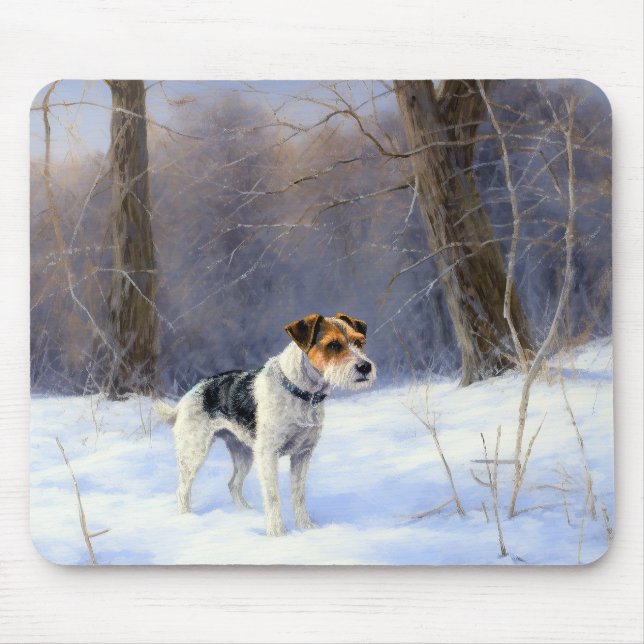 Russell Terrier Let It Snow Christmas Mouse Pad (Front)