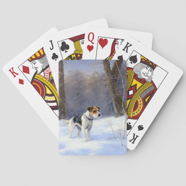 Russell Terrier Let It Snow Christmas Poker Cards (Back)