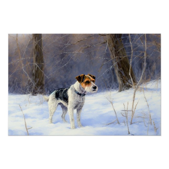 Russell Terrier Let It Snow Christmas Poster (Front)