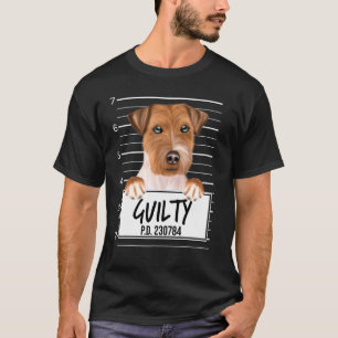 Russell Terrier Mugshot Guilty Dog T-Shirt