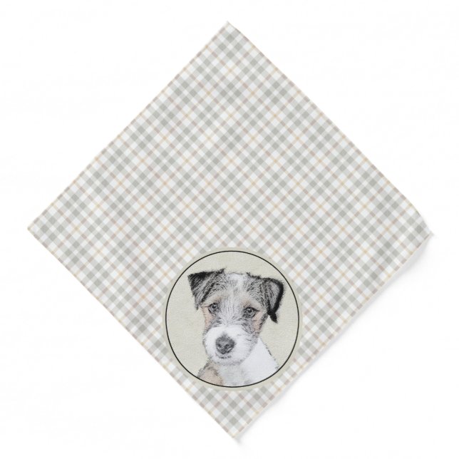 Russell Terrier Painting Rough Original Dog Art Bandana (Front)