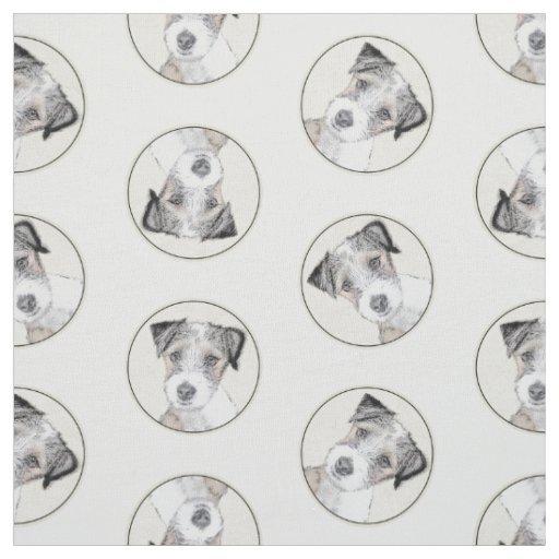 Russell Terrier Painting Rough Original Dog Art Fabric