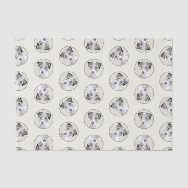Russell Terrier Painting Rough Original Dog Art Tissue Paper (Front)