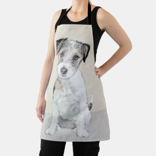 Russell Terrier Rough Painting _ Original Dog Art Apron