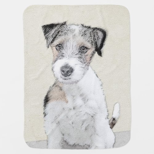Russell Terrier Rough Painting _ Original Dog Art Baby Blanket