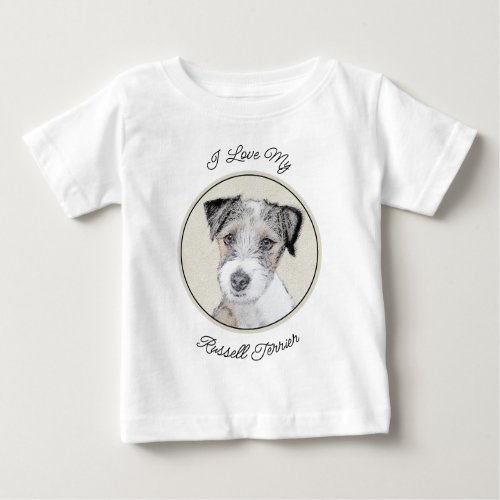 Russell Terrier Rough Painting _ Original Dog Art Baby T_Shirt