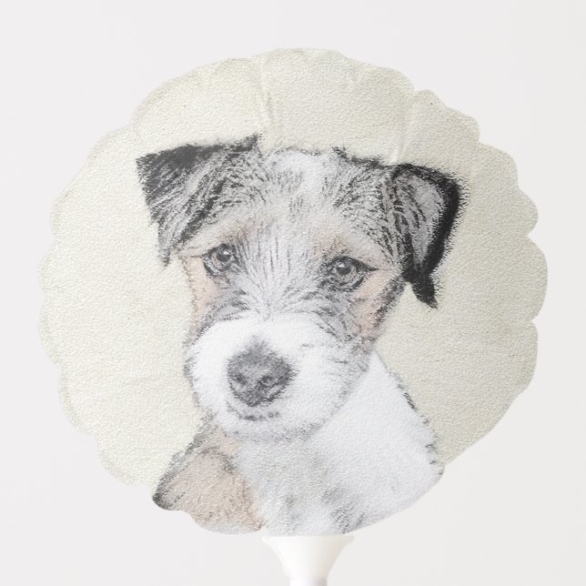 Russell Terrier Rough Painting - Original Dog Art Balloon (Front)