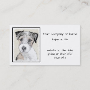 Russell Terrier Rough Painting - Original Dog Art Business Card