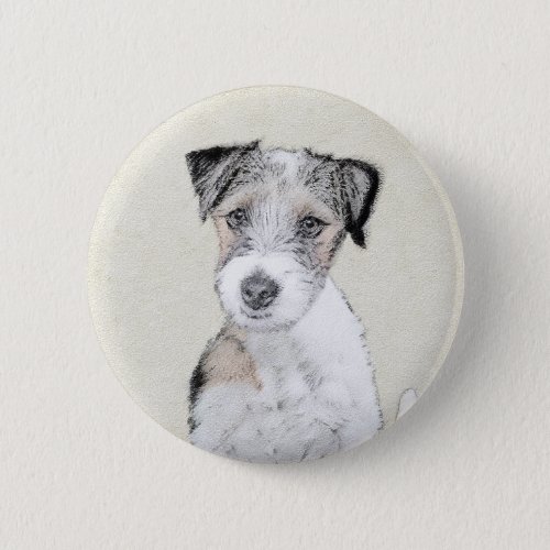 Russell Terrier Rough Painting _ Original Dog Art Button
