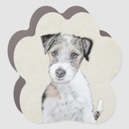 Russell Terrier Rough Painting _ Original Dog Art Car Magnet