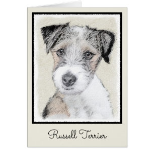 Russell Terrier Rough Painting - Original Dog Art Cards